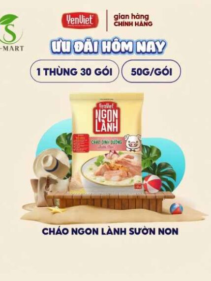 Thùng 30 gói Cháo Yến Dinh Dưỡng - Yến Việt Vị Sườn non - Gói 50g Tiện Lợi